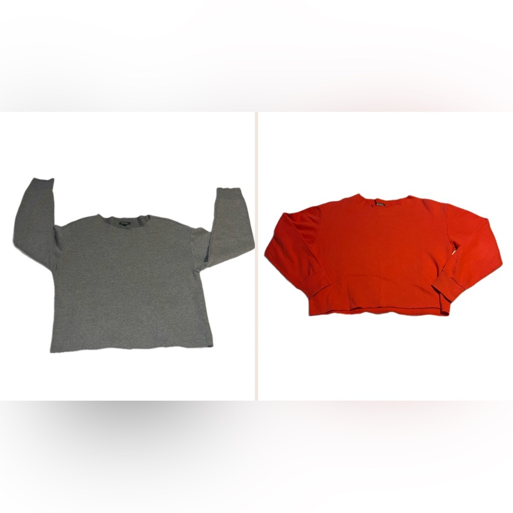 Wild Fable Gray and Red Crew Neck Sweatshirt Set Womens Size XS